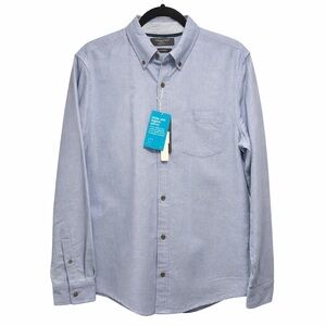 Primark Blue Button Down Shirt Large 100% Cotton Regular Fit Oxford NWT
